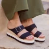 Damen-Sandale „Diana“ im Mule-Stil mit Keilabsatz und Schnalle Damen-Sandale „Diana“ im Mule-Stil mit Keilabsatz und Schnalle